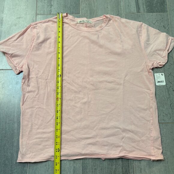We The Free Short Sleeve Oversized Crewneck Cotton Tee Shirt Pink XS - Picture 5 of 9